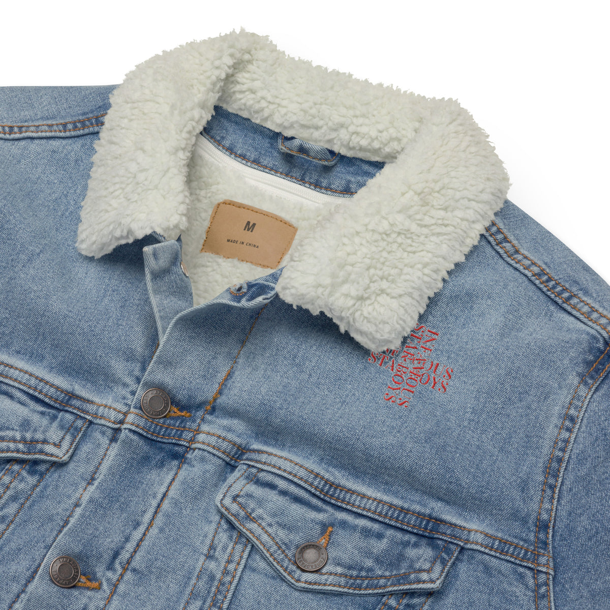 You Want My Love Limited Unisex denim sherpa jacket